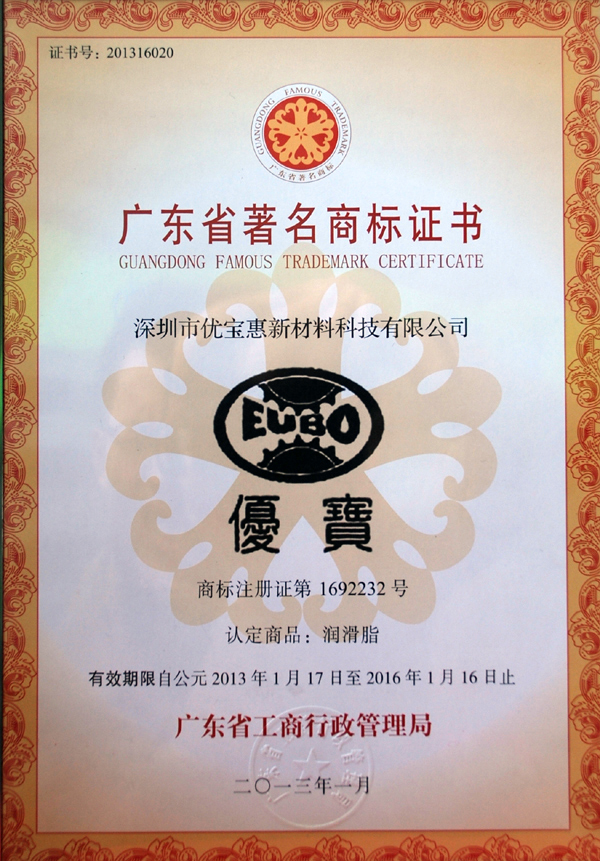 EUBO优宝被认定为广东省著名商标
